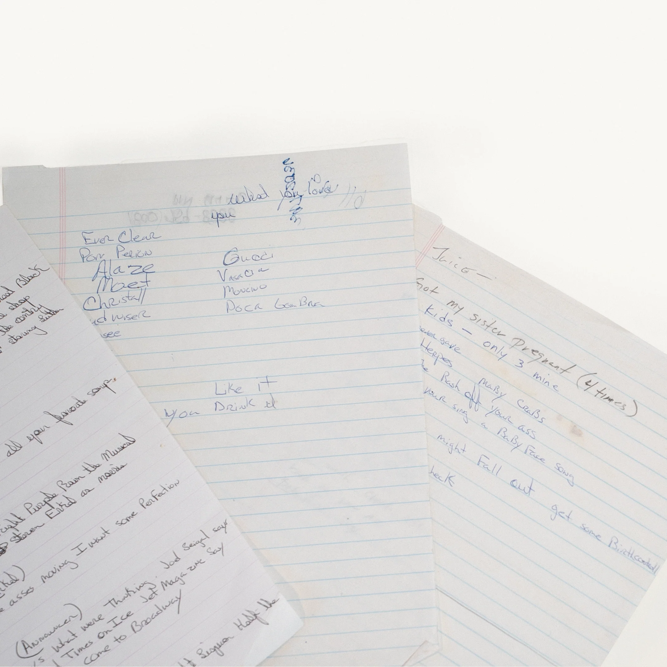 Chris Rock Handwritten “Babyface Song” Lyrics - Image 3