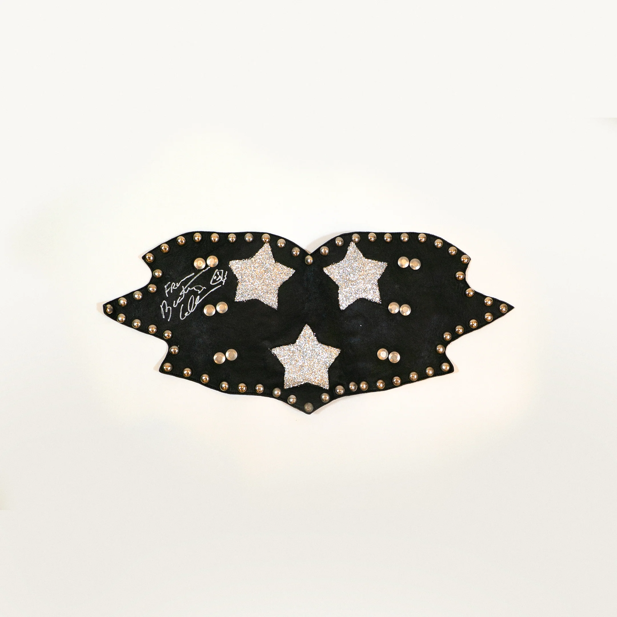 Signed Leather Star Costume Piece Worn on the Rubber Band Landing Tour - Image 2