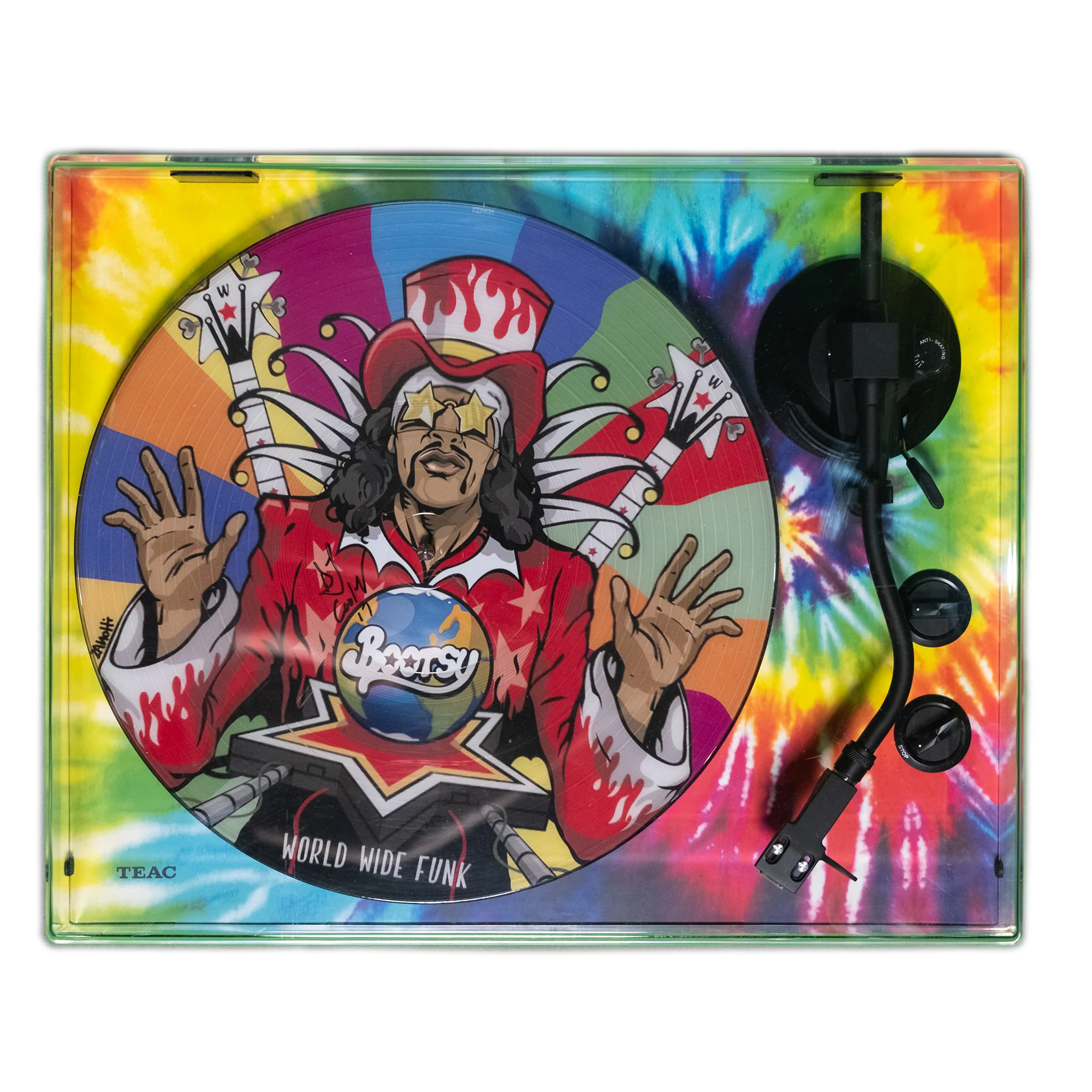 TEAC World Wide Funk tie-dye turntable (signed), 2017 - Image 2